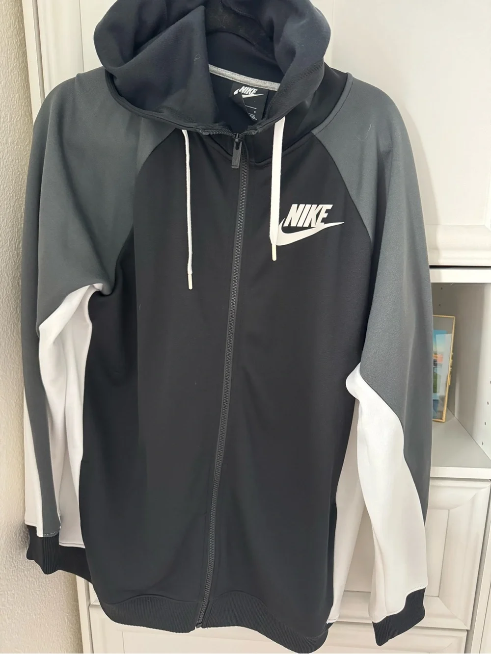 Nike Black Hoodie with White Logo Tag